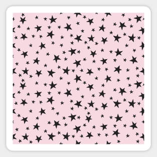 Pink and Black Stars Sticker